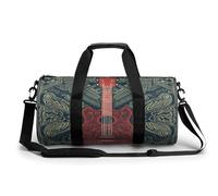 Sac de sport pour homme et femme, sac de voyage cylindrique avec sangles réglables pour voyage, sport, entraînement, Ukulélé dessiné à la main, 45x23x23CM, Sac de voyage