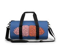 Sac de sport pour homme et femme, sac de voyage cylindrique avec sangles réglables pour voyage, sport, entraînement, Cerveau gauche et droit., 45x23x23CM, Sac de voyage