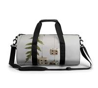 Sac de sport pour homme et femme - Sac de voyage en toile avec chapeau vert dessiné à la main - Sac de voyage pour voyage, natation, fitness, entraînement, Style 3-2, 17.7in/9in/9in
