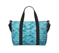 Sac de sport pour homme et femme - Sac de voyage en toile - Motif girafe - Pour voyage, natation, fitness, entraînement, Blue Waves Squama Écailles de sirène, Taille unique