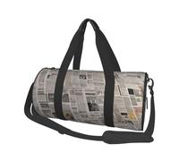 Sac de sport pour homme et femme - Sac de voyage en toile pour journaux - Sac de nuit à transporter pour voyage, natation, fitness, entraînement, sport, noir, taille unique, Noir , Taille unique