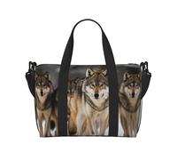 Sac de sport pour homme et femme - Sac de voyage en toile pour voyage, natation, fitness, entraînement, Pack de loups, Taille unique