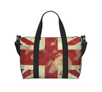 Sac de sport pour homme et femme - Sac de voyage en toile pour voyage, natation, fitness, entraînement, sport, Drapeau britannique vintage Union Jack., Taille unique