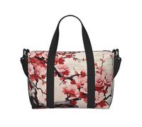 Sac de sport pour homme et femme - Sac de voyage fourre-tout japonais à fleurs de cerisier - Sac de voyage en toile pour voyage, natation, fitness, entraînement, sport, floral japonais, Fleurs de