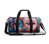 Sac de sport pour homme et femme - Sac de voyage fourre-tout - Lignes et formes - Sac de nuit pour voyage, natation, fitness, entraînement, Style-4, 17.7in/9in/9in