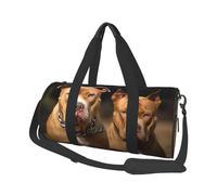 Sac de sport pour homme et femme - Sac de voyage fourre-tout Pitbull - Sac de week-end en toile pour voyage, natation, fitness, entraînement, sport, noir, taille unique, Noir , Taille unique