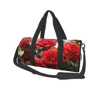 Sac de sport pour homme et femme - Sac de voyage fourre-tout pour le week-end, le voyage, la natation, le fitness, l'entraînement, le sport, les roses rouges dans le jardin, Bouquet de roses rouges