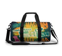 Sac de sport pour homme et femme - Sac de voyage fourre-tout pour le week-end - Slogans hawaïens - Sac de nuit pour voyage, natation, fitness, entraînement, Style-3, 17.7in/9in/9in