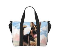 Sac de sport pour homme et femme - Sac de voyage fourre-tout - Sac de voyage en toile pour voyage, natation, fitness, entraînement, sport, berger allemand, Berger allemand, Taille unique