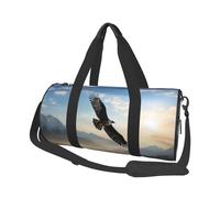 Sac de sport pour homme et femme - Sac de voyage fourre-tout - Sac de week-end - Aigle montagnes - Sac de nuit pour voyage, natation, fitness, entraînement, sport, noir, taille unique, Noir , Taille