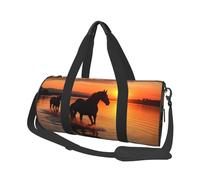 Sac de sport pour homme et femme - Sac de voyage fourre-tout - Sac de week-end - Couchers de soleil - Sac de nuit pour voyage, natation, fitness, entraînement, sport, noir, taille unique, Noir