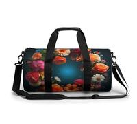 Sac de sport pour homme et femme, sac d'entraînement imprimé cercle de fleurs, petit sac de voyage pour voyage de nuit, sac de week-end, article personnel, grand sac de sport, cercle de fleurs, 45