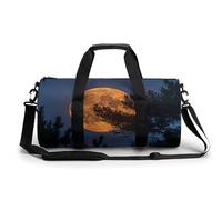 Sac de sport pour homme et femme, sac d'entraînement imprimé lune derrière un arbre, petit sac de voyage pour voyager pendant la nuit, sac de week-end, sac de voyage, grand sac de sport, lune derrière