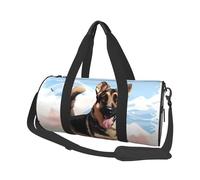 Sac de sport pour homme et femme - Sac fourre-tout de voyage - Berger allemand - Sac de week-end en toile pour voyage, natation, fitness, entraînement, sport, noir, taille unique, Noir , Taille unique