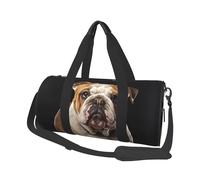 Sac de sport pour homme et femme - Sac fourre-tout en toile avec motif bouledogue anglais - Pour voyage, natation, fitness, entraînement, sport, noir, taille unique, Noir , Taille unique