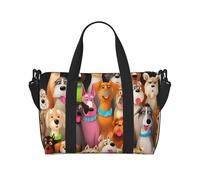 Sac de sport pour homme et femme - Sac fourre-tout en toile - Motif loutres marron - Pour voyage, natation, fitness, entraînement, Chiens, Taille unique