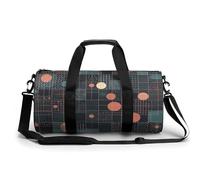 Sac de sport pour homme et femme - Style 3 - Carrés et cercles - En toile - Pour voyage, natation, fitness, entraînement - Style 3 - 45 cm/22,9 cm/22,9 cm, Style-3, 17.7in/9in/9in