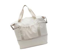 Sac de sport pratique avec poches séparées pour le sec et l'eau - Sac de voyage extensible pour fitness, voyage, voyage, beige, Beauté de masse