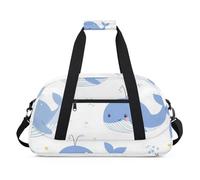 Sac de sport résistant à l'eau - avec compartiment, idéal pour le sport et les voyages de week-end pour filles, garçons, hommes et femmes, 48 x 26,9 x 22,1 cm, baleine marine chaude