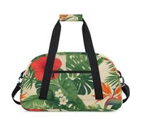 Sac de sport résistant à l'eau - avec compartiment, idéal pour le sport et les voyages de week-end pour filles, garçons, hommes et femmes, 48 x 26,9 x 22,1 cm, forêt tropicale vive