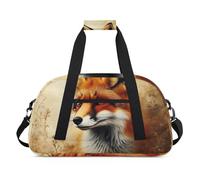 Sac de sport résistant à l'eau - avec compartiment, idéal pour le sport et les voyages de week-end pour filles, garçons, hommes et femmes, 48 x 26,9 x 22,1 cm, merveilleux renard intelligent