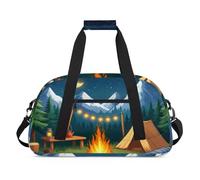 Sac de sport résistant à l'eau - avec compartiment, idéal pour le sport et les voyages de week-end pour filles, garçons, hommes et femmes, 48 x 26,9 x 22,1 cm, merveilleux camping sauvage