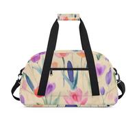 Sac de sport résistant à l'eau - avec compartiment, idéal pour le sport et les voyages de week-end pour filles, garçons, hommes et femmes, 48 x 26,9 x 22,1 cm, fleur vive