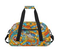 Sac de sport résistant à l'eau - avec compartiment, idéal pour le sport et les voyages de week-end pour filles, garçons, hommes et femmes, 48 x 26,9 x 22,1 cm, fragment coloré