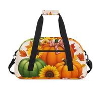Sac de sport résistant à l'eau - avec compartiment, idéal pour le sport et les voyages de week-end pour filles, garçons, hommes et femmes, 48 x 26,9 x 22,1 cm, citrouille vive