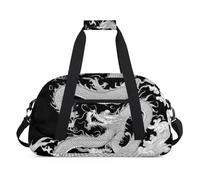 Sac de sport résistant à l'eau - avec compartiment, idéal pour le sport et les voyages de week-end pour filles, garçons, hommes et femmes, 48 x 26,9 x 22,1 cm, dragon de bon augure traditionnel