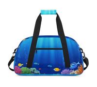Sac de sport résistant à l'eau - avec compartiment, idéal pour le sport et les voyages de week-end pour filles, garçons, hommes et femmes, 48 x 26,9 x 22,1 cm, sous-marin animé - Créature