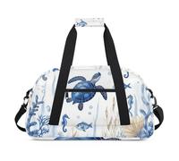 Sac de sport résistant à l'eau - avec compartiment, idéal pour le sport et les voyages de week-end pour filles, garçons, hommes et femmes, 48 x 26,9 x 22,1 cm, motif marin tranquille - Créature
