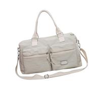 Sac de sport résistant à l'eau avec plusieurs compartiments et sangle réglable pour le sport, les voyages, sac de gym léger de grande capacité, blanc, Beauté de masse