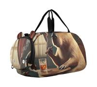 Sac de sport rétro en forme de pieuvre avec boussole pour enfant, Joli salon à whisky Capybara, Classique