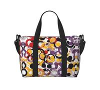 Sac de sport rétro moderne du milieu du siècle avec imprimé formes tombantes pour femme, sac de nuit, sac à bandoulière pour femme et homme, taille unique, Noir , Taille unique