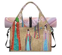 Sac de sport rétro sur le thème du Japon pour femmes, hommes, femmes, sac de week-end avec compartiment à chaussures, sac fourre-tout à bandoulière pour yoga, gym, voyage, couleur, L, Organiseur de