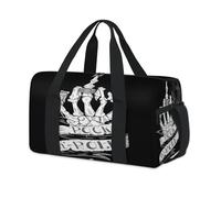 Sac de sport Rock N Roll avec motif tête de mort, squelette et tête de mort, sac fourre-tout, sac de voyage, sac de sport décontracté pour enfants, filles, garçons, femmes, hommes