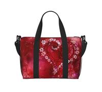 Sac de sport romantique à motif cœur, sac à bandoulière portable, adapté pour le fitness, les déplacements, les voyages.
