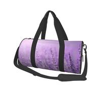 Sac de sport romantique en toile imprimée lavande violette - Sac de sport avec grande capacité pour week-end voyage d'affaires, Noir , Taille unique