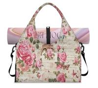 Sac de sport romantique Tour Eiffel avec compartiment à chaussures Sac de week-end Sac fourre-tout Cabine Bagage pour Gym Yoga Voyage, couleur, L, Sac de voyage