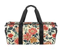 Sac de sport rond avec bandoulière amovible, motif branches à ressorts, fleurs, sac de nuit pour homme et femme, multicolore, Taille unique, Bagage à main