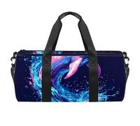 Sac de sport rond avec bandoulière amovible Motif dinosaure Vert, Multicolore 6., Taille unique, Bagage à main