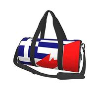 Sac de Sport Rond Drapeau de la Grèce et du Canada, Sac de Voyage, Sac à Main de Nuit pour Le Yoga