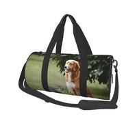 Sac de sport rond imprimé jaune amande 25 l - Sac fourre-tout de voyage pour homme et femme - pour gym, randonnée, yoga, natation 45 x 23 x 23 cm, Jolis chiens., Taille unique, Sac de voyage