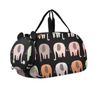 Sac de sport rose vif imprimé framboises pour filles Sac de voyage fourre-tout de w nd Sac de voyage pour enfants Sac de sport pour garçons, Éléphants mignons colorés, Classique