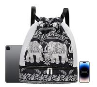 Sac de sport, sac à dos de sport avec cordon de serrage | Sac de bain séparé pour sec et humide avec compartiment à chaussures | Sac étanche pour salle de gym, sport, piscine, équipement de plage pour