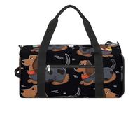 Sac de sport, sac de sport imprimé teckel pour chien, sac de gym à fermeture éclair, sac de sport avec compartiments, teckels pour chien, taille unique, élégant, Teckels pour chiens, Taille unique,