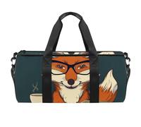 Sac de sport, sac de sport pour femme, sac fourre-tout pour voyage, entraînement, hérisson, renard, raton laveur, adorable animal, Motif 1316, 45x23x23cm(17.7x9x9in)