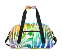 Sac de sport, sac de sport, sac de sport, sac de sport pour soirée pyjama, petit sac fourre-tout de voyage pour entraînement de nuit, gymnastique, danse et ballet, Texture zèbres, 18.9 x 8.7 x 10.6