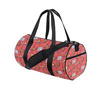 Sac de Sport Sac de Sport Sac de Week-End Fourre-Tout Boo Candy Rouge Halloween Citrouille Crâne Automne Automne Voyage Sac d'entraînement Sac à Dos à bandoulière pour Femme et Homme